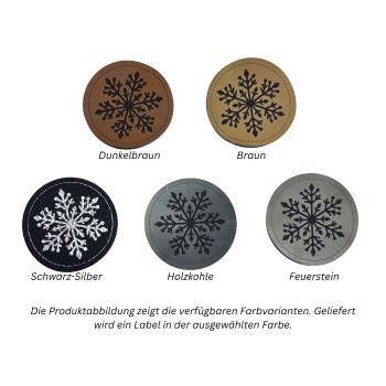 Kunstleder Label Schneeflocke